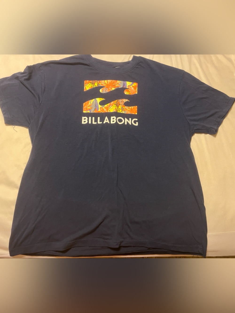 Billabong Navy Short Sleeve Tee with Floral Logo